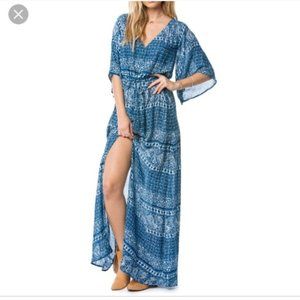 Amuse Society Cina Maxi Dress Blue Boho